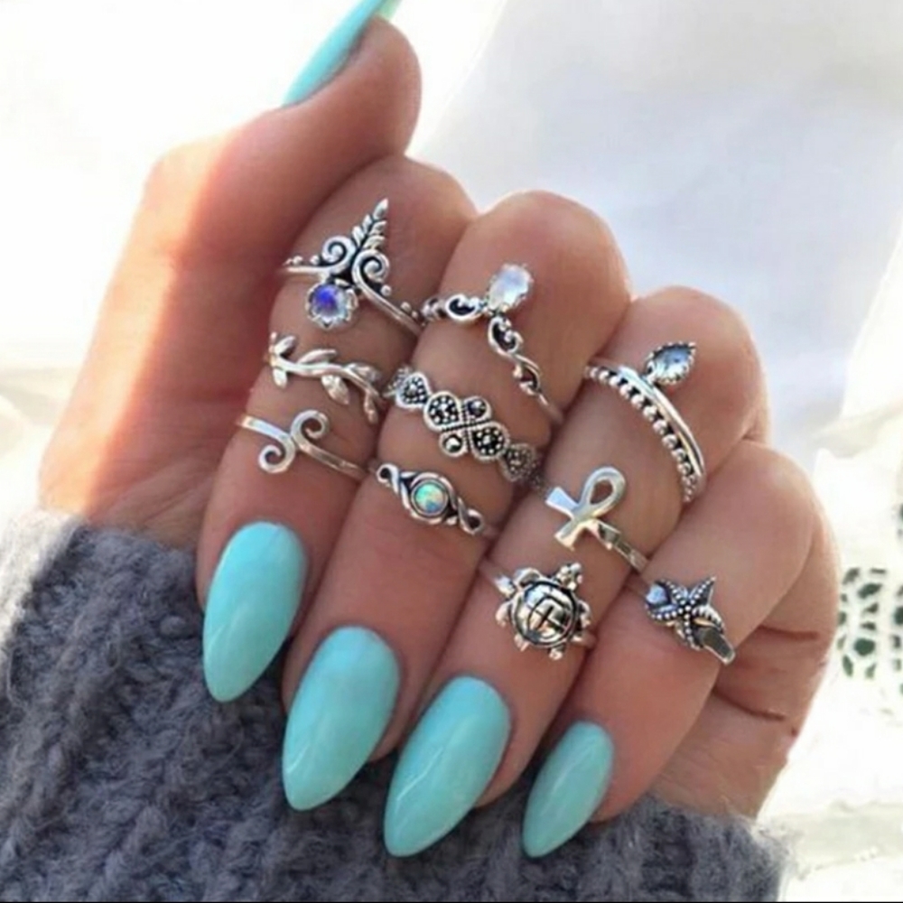 BOHO 10 PIECE RING SET